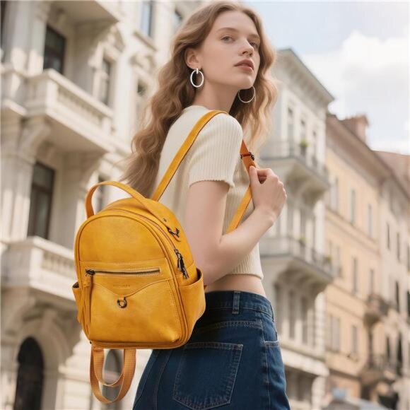 Mini Backpack Fashion for Women Yellow